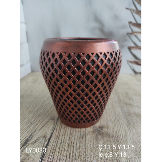 LY0033 KONİK SAKSI BAKLAVA DESENLİ LY0033 KONİK SAKSI BAKLAVA DESENLİ