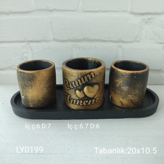 LY0199 SUKULENT SAKSI SET TABAKLI CANIM ANNEM